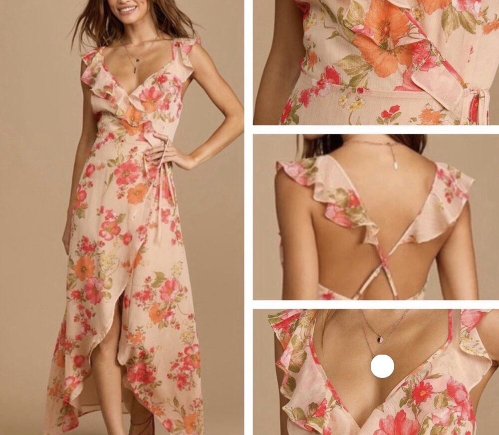 Lulu's Women's Dress Maxi Babydoll Floral Print Full Length Size Medium A010535
